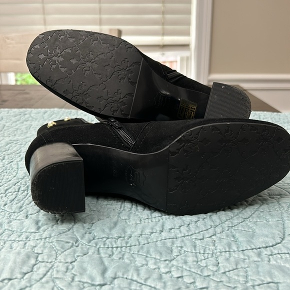 Brenda Zaro Pearl Ankle Boots Black Suede/Leather. Sz 38/7.5. Made in Sp… - Picture 6 of 9